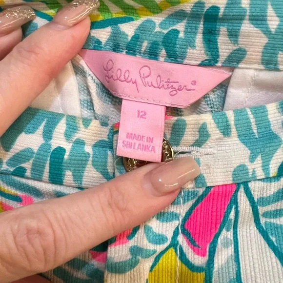 Lilly Pulitzer Pink and Green Sailboat Women's Shorts - Picture 2 of 3